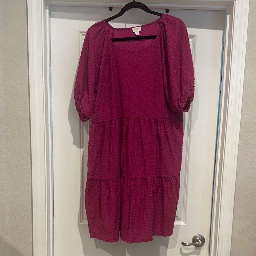 J. Crew Factory Pink Puff Sleeve Sundress
